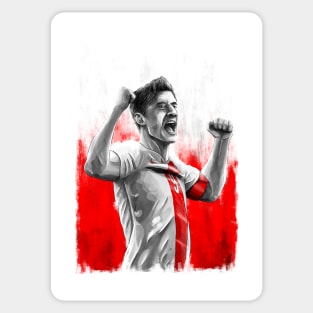 Robert Lewandowski Poland Football Artwork Sticker